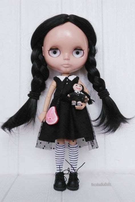 wednesday addams blythe doll clothing ever after high halloween costume handmade t for girl
