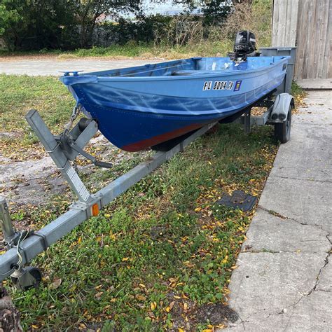 14 Ft Sears Gamefisher Boat With 4 Stroke 6hp Mercury Engine For Sale