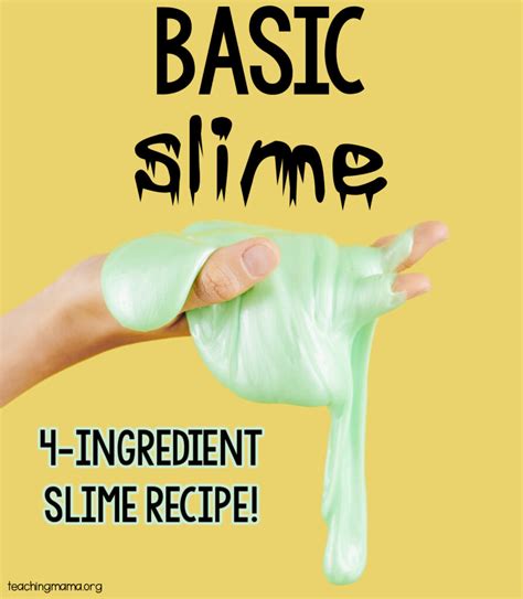 Basic Slime Recipe Teaching Mama