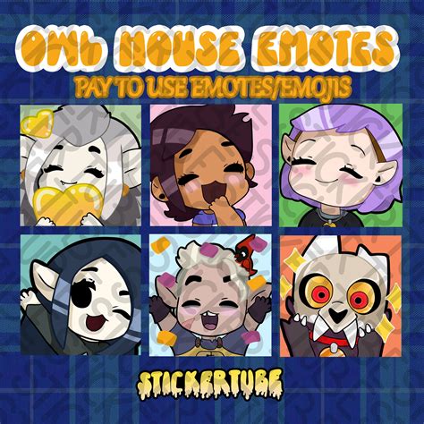 Owl House Emojis Emotes Owl House Fanart 6 Pack Twitch Etsy Australia