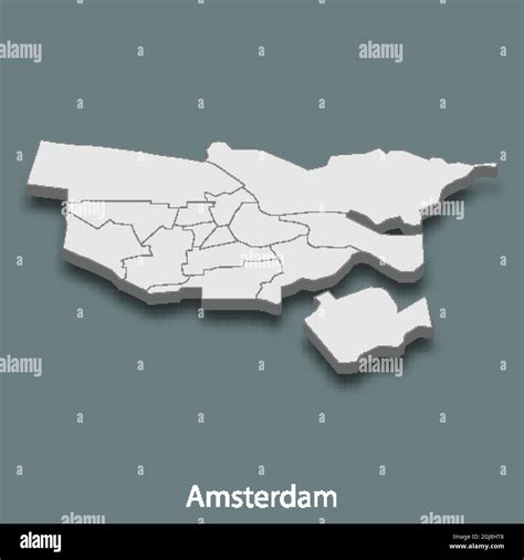 3d Isometrische Karte Von Amsterdam Ist Eine Stadt Der Niederlande