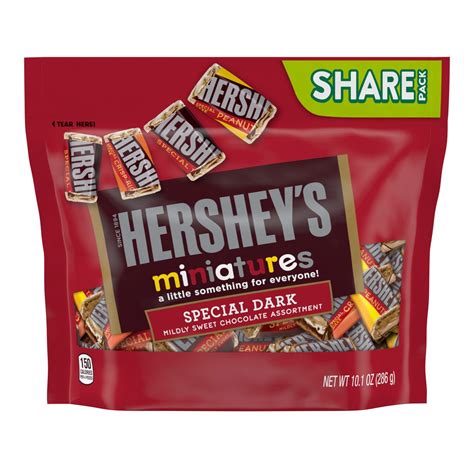 Hersheys Special Dark Miniatures Assorted Dark Chocolate Candy Bars Individually Wrapped 101