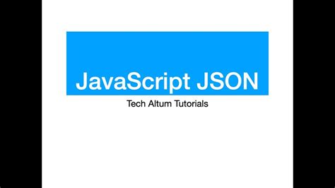 Code for reading and generating json data can be written in any programming language. JavaScript JSON | JSON Parse and Stringify - YouTube