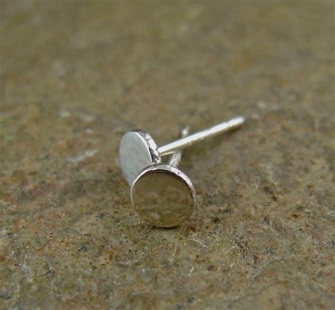 Modern Sterling Silver Stud Earrings Simple Flat Dot By Organikx