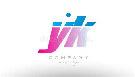 yk y k alphabet letter combination pink blue bold logo icon design stock illustration