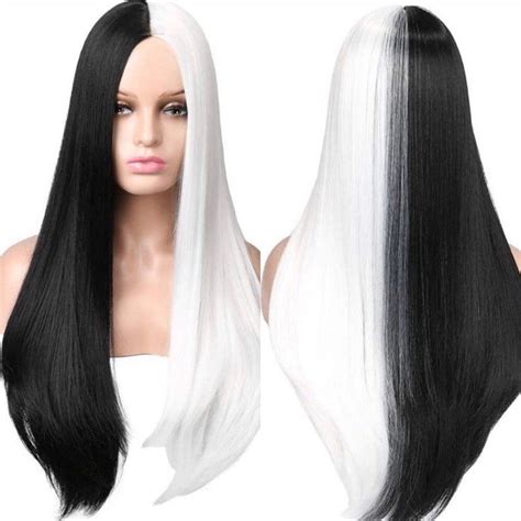 Cruella 22 Black And White Split Dye Straight Wig Arrives New Etsy