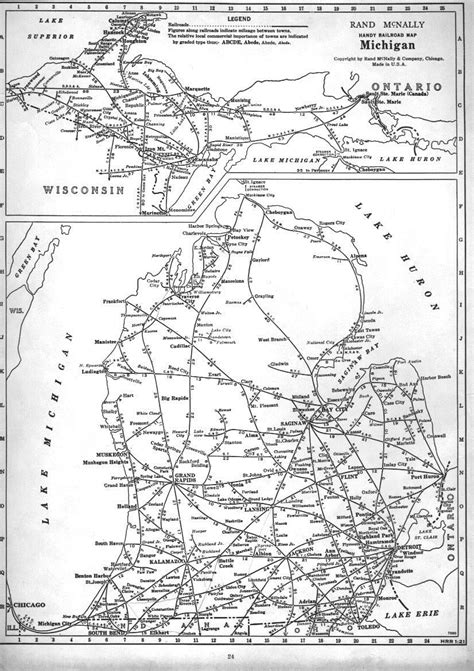 A Map Of All The Railroads In Michigan Around The Years Of 1947 1955