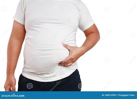 Asian Men Are Overweight Wearing White Shirts Stock Photo Image Of
