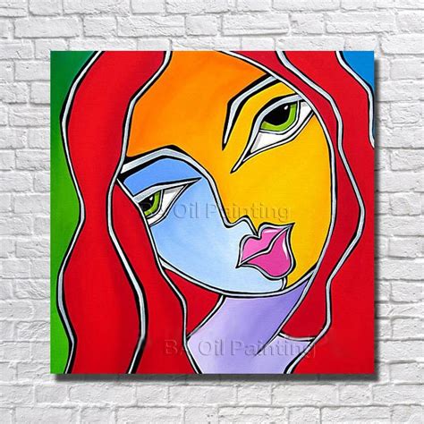 Cartoon High Quality Hand Painted Abstract Women Oil Painting