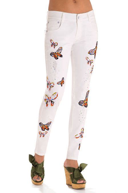 Butterfly Embellished Skinny Jean Floral Skinny Jeans Embellished