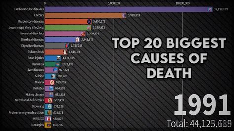 top 20 biggest causes of death from 1990 to 2020 worldwide youtube