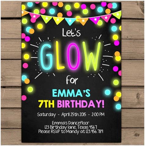 Glow Party Invitation Template Lovely 8 Neon Party Invitation Template