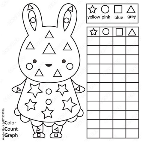 Color Count And Graph Educational Children Game Color Rabbit And