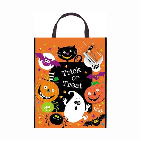 Large Plastic Spooky Smiles Halloween Favor Bag 15 X 12 Halloween