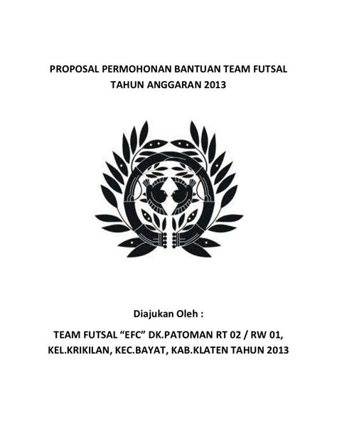 Contoh Proposal Pengajuan Sponsor Turnamen Futsal