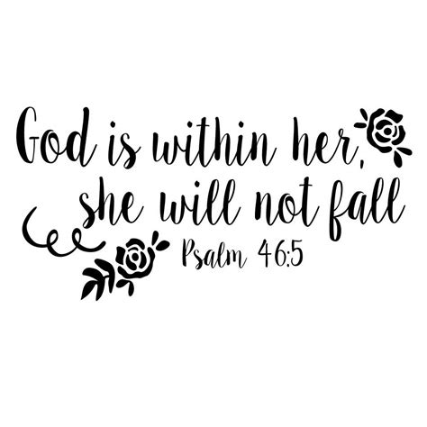 Buy KYSUN God Is Within Her She Will Not Fall Psalm 46 5 Vinyl Decal