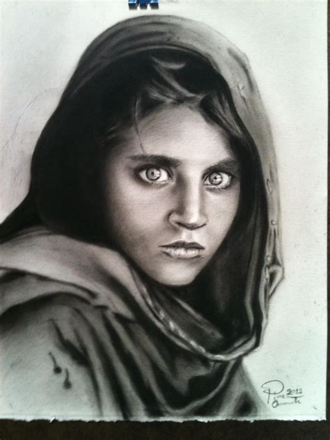 Original Drawing 8.5 x 11 Afghan Girl | oranootpim