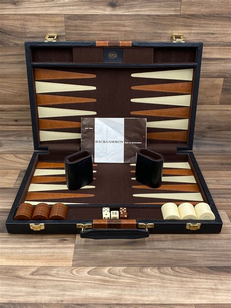 Vintage Backgammon Game Large Reiss Backgammon Set In Carrying Case