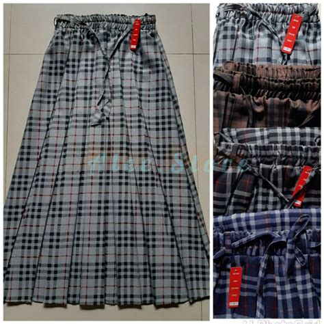 Rok Tartan Plisket Rok Plisket Kotak Rok Plisket Panjang Shopee