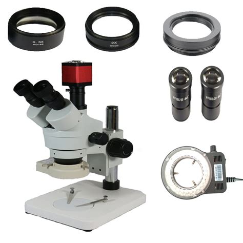 Continuous Zoom 35x 90x Trinocular Stereo Microscope Hdmi Vga