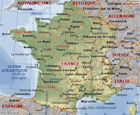 Carte Geographique De La France Avec Le Plan De Paris Geographie France