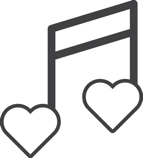 Musical Notes And Heart Illustration In Minimal Style 15284852 Png