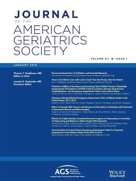 Journal Of The American Geriatrics Society Vol 64 No 1