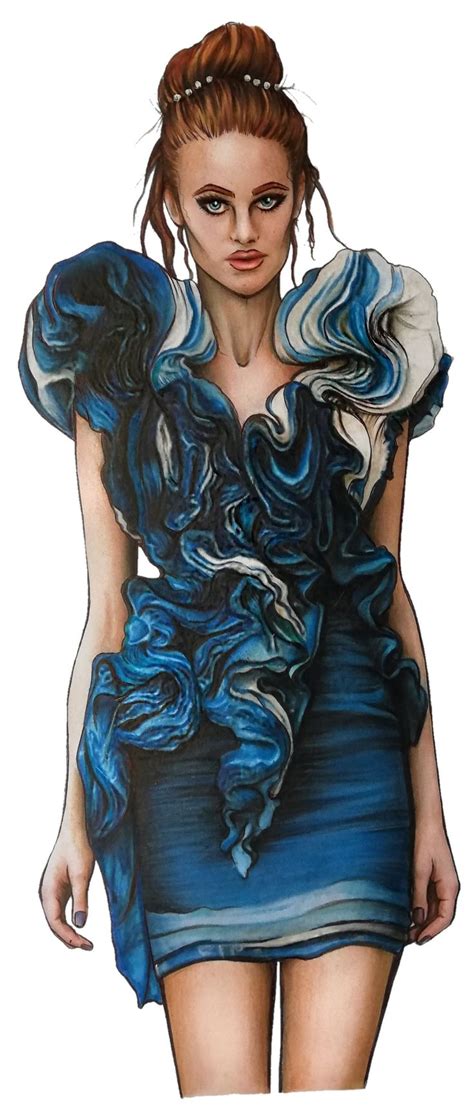 Ocean Inspired Fashion Illustration By Ursulaillustration Designed By