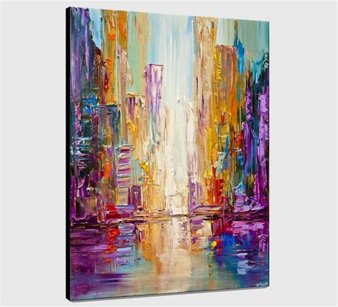 Cityscape Painting Original Abstract Acrylic Painting On Etsy