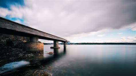 Brown Broken Bridge Beside Body Of Water Norwegian Hd Wallpaper