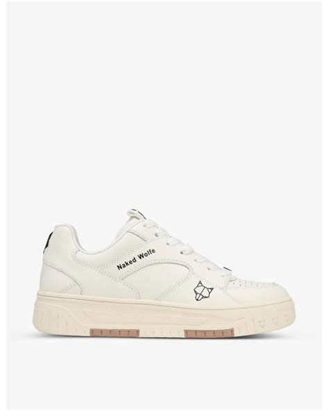 Naked Wolfe Hyde Leather Low Top Trainers In White Natural Lyst UK