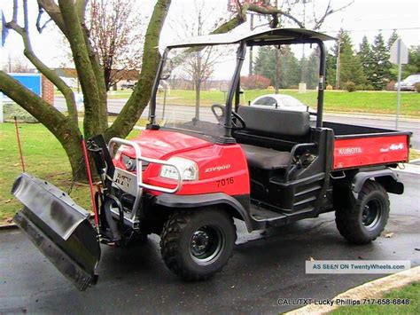 Kubota Rtv900 Diesel Utv Utility Vehicle 4x4 Snow Plow Power Dump 1718hrs