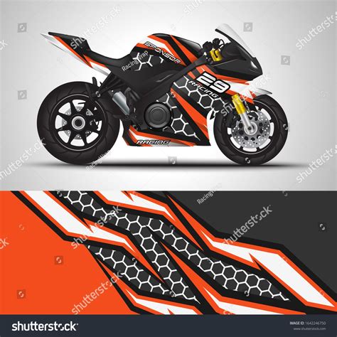 Racing Motorcycle Wrap Decal Vinyl Sticker Stock Vector Royalty Free