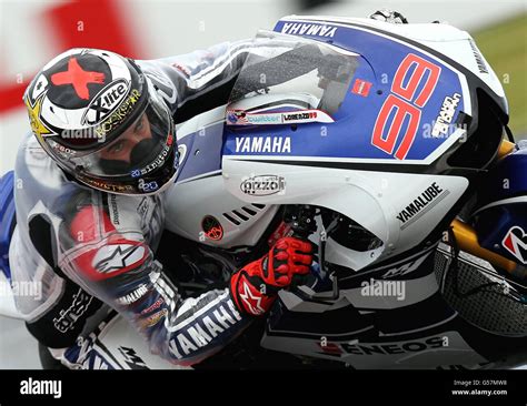 Spains Jorge Lorenzo On The Yamaha Factory Yzr M1 During Practice At
