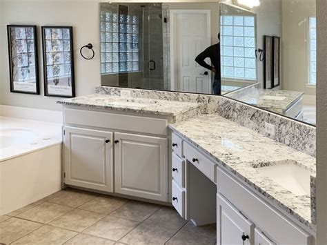 White ice in the kitchen. Gorgeous White Ice Granite Multi-Level Master Bath Vanity ...