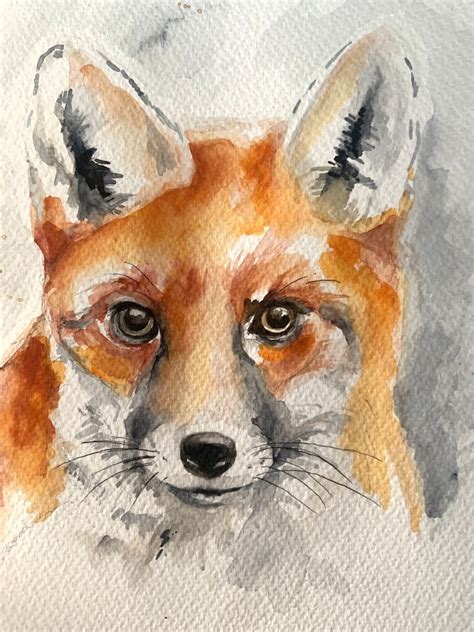 Fox In Watercolour Artbase
