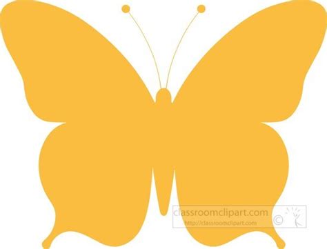 Butterfly Clipart Yellow Butterfly Simple Silhouete Cutout Clip Art