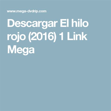 El Hilo Rojo Descargar El Libro Descargar El Hilo Rojo 2016