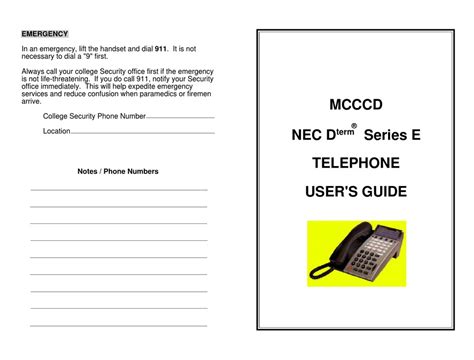 Nec Dterm Series E User Manual Pdf Download Manualib