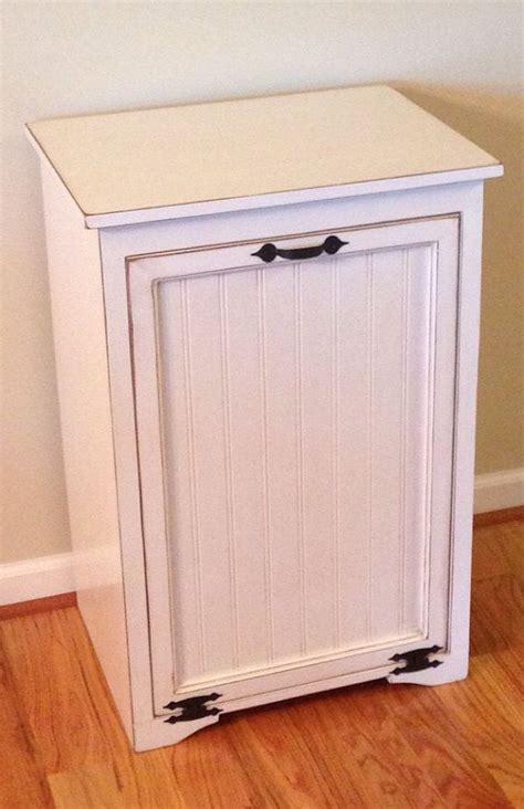 Open top stainless steel trash cans. Large Tilt Out Trash Can Cabinet by TinBarnCreations on ...