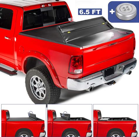 Mostplus Soft Quad Fold Truck Bed Tonneau Cover Compatible