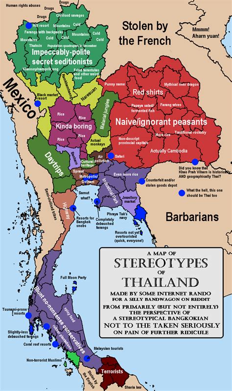 Stereotype Maps Of Thailand Vivid Maps