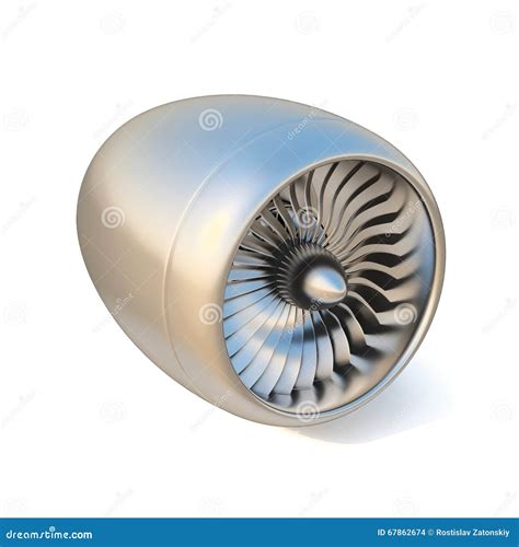 Jet Engine Isolated On White Background Stock Illustration