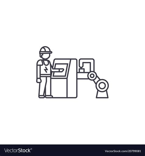 System Operator Line Icon Sign Royalty Free Vector Image