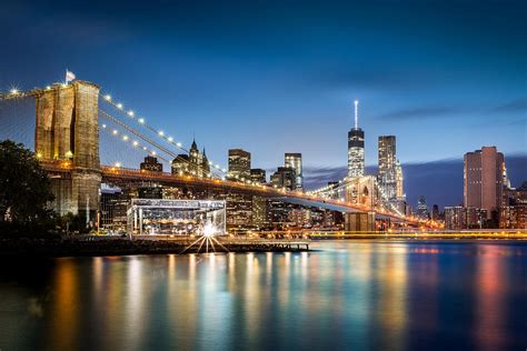 Brooklyn Bridge And The Lower Manhattan Skyline Photograph By Mihai