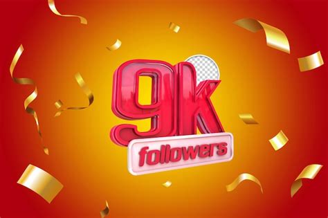 Premium Psd Free 3d Of 9k Or 9000 Instagram Followers Text Effects
