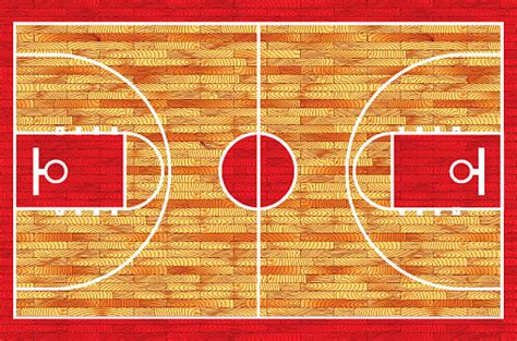 Basketball Court Realistic Vector Illustration Stock
