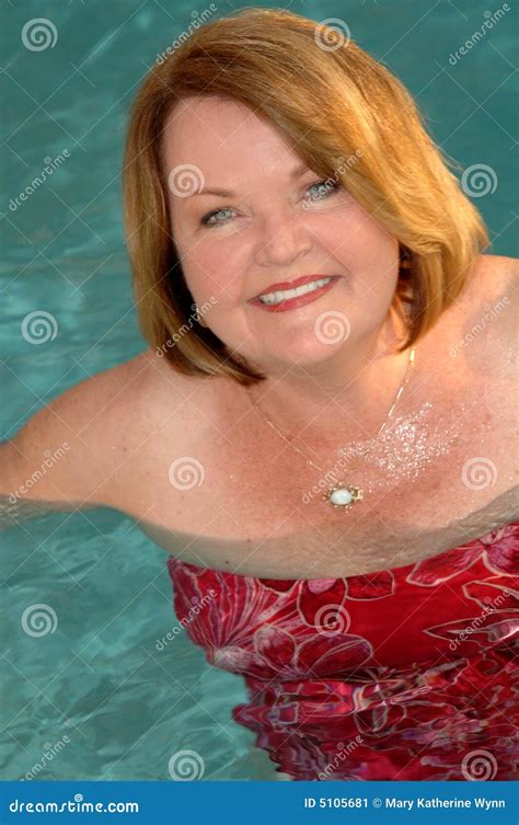 Mature Woman In Swimming Pool Stock Image Image Of Activity Female 5105681