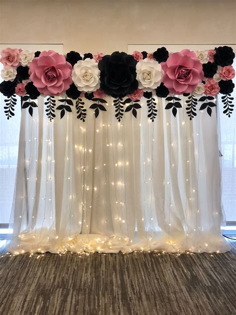Paper Flower Backdrop | Wedding decorations, Paper flower backdrop