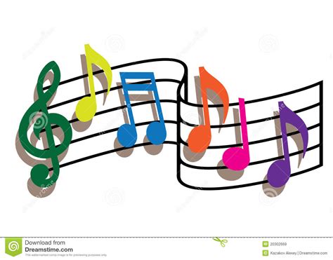 Colored Music Notes Stock Vector Illustration Of Graphic 20302669